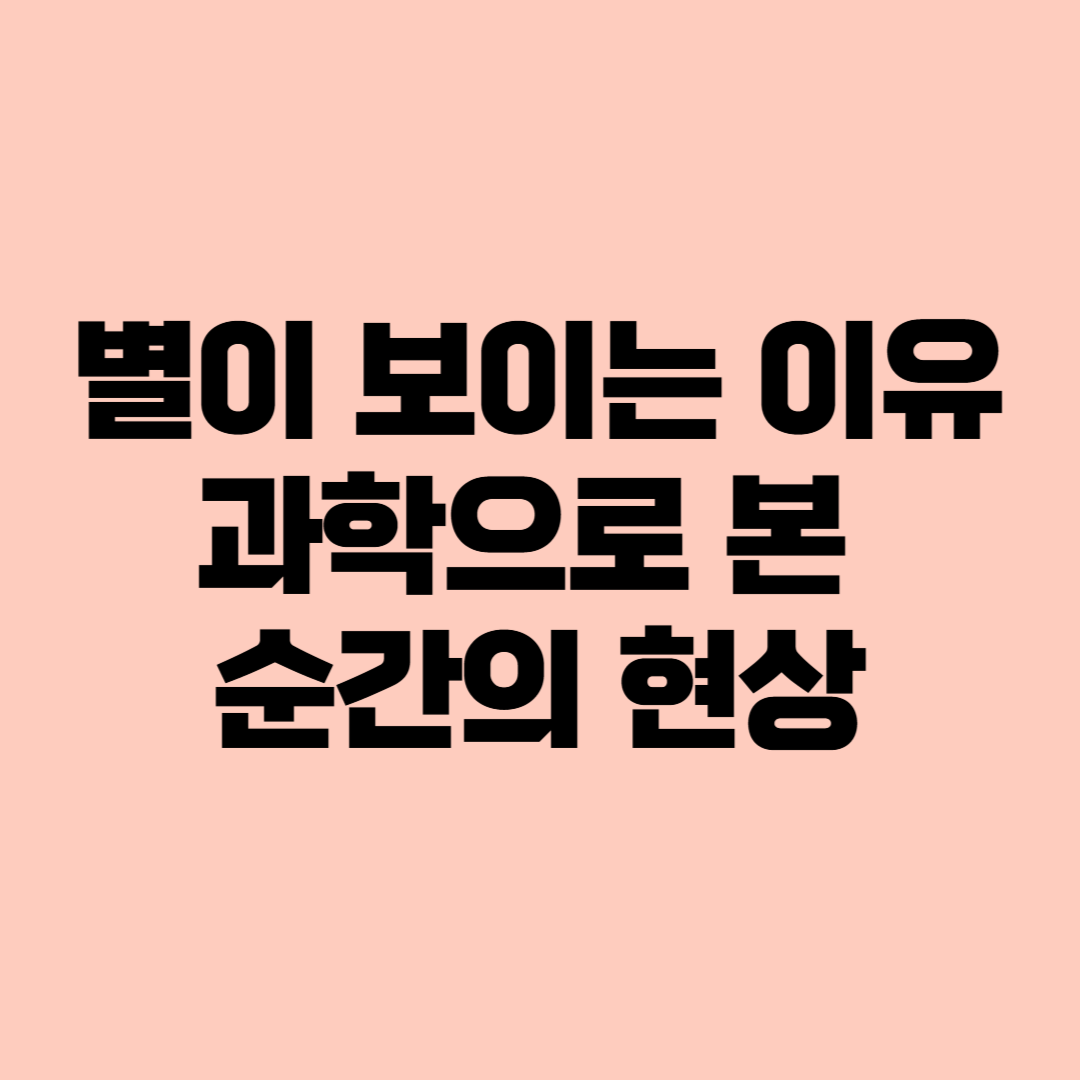 눈에서 별이 보이는 이유